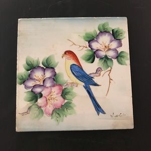 Vintage Hand Painted Ceramic Tile